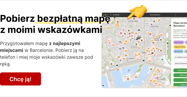 Mapa z moimi wskazówkami dotyczącymi miejsc w Barcelonie